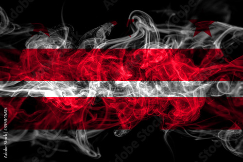 United States of America, America, US, USA, American, District of Columbia, Washington smoke flag isolated on black background