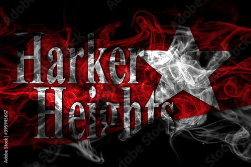 United States of America, America, US, USA, American, Harker Heights, Texas smoke flag isolated on black background photo