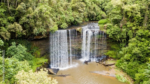 Wiegand River Waterfall - José boiteux. Aerial view of beautiful waterfall in the middle of the forest photo