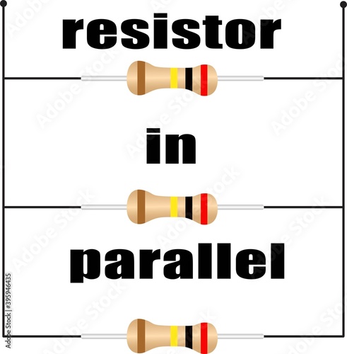 three resistors in parallel, vector illustration