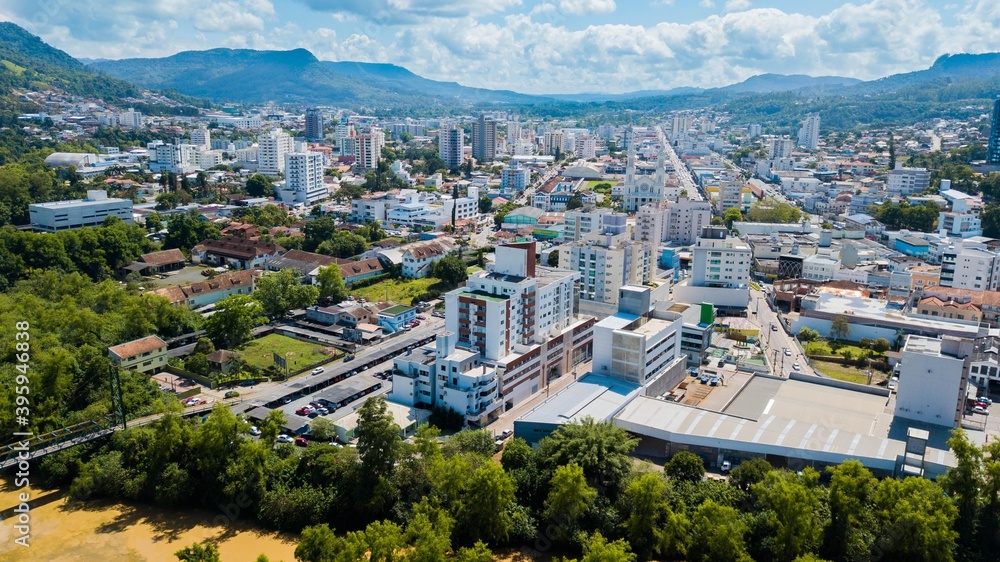 Rio do Sul - SC. Aerial view of the city of Rio do Sul, Santa Catarina