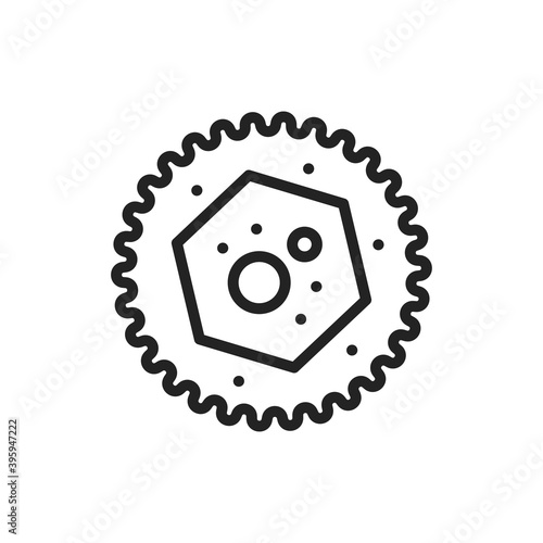 Virus hepatitis b black line icon. Vector illustration