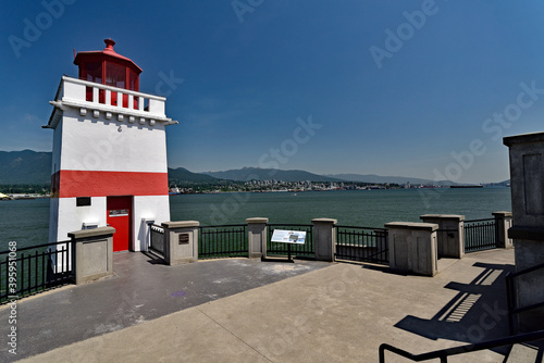 VANCOUVER, BRITISH COLUMBIA, CANADA, MAY 31, 2019: The Brockton Point Lighthouse in Stanley Park, Vancouver, BC. photo