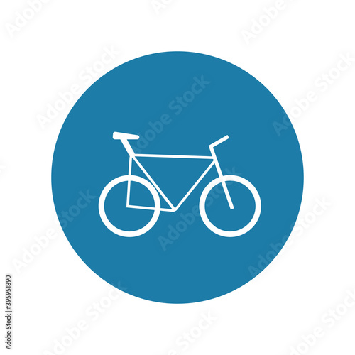 Cyclist icon on white background