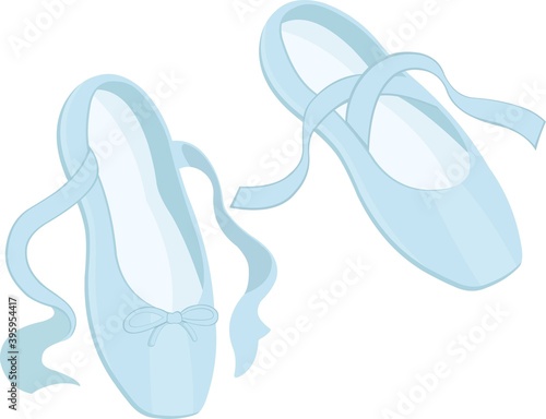 Vector emoticon illustration of pair of ballet shoes