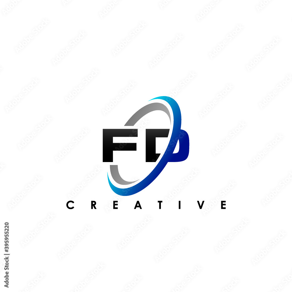 Obraz premium FD Letter Initial Logo Design Template Vector Illustration
