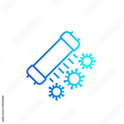 UV-C lamp for disinfection line icon