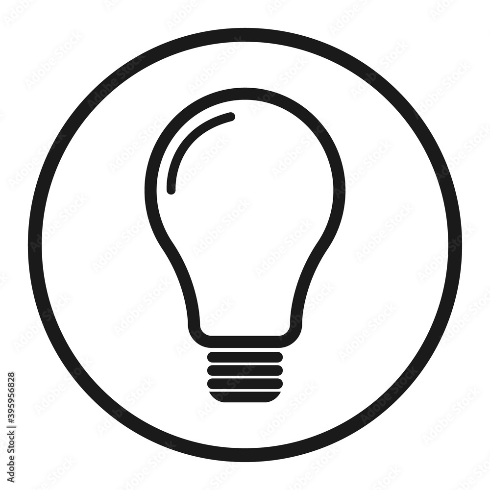Light bulb icon, Lightbulb energy symbol Electric power vector illustration isolated on white background Black and white design Light bulb icon, Lightbulb energy symbol Electric power vector illustration isolated on white background Black and white design