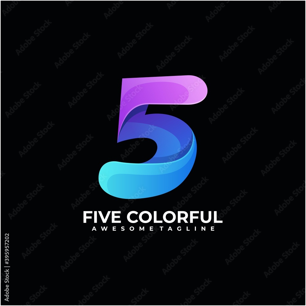 Number colorful logo design modern Number colorful logo design modern