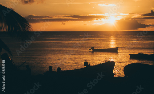 Beautiful sunset on Caribbean ocean