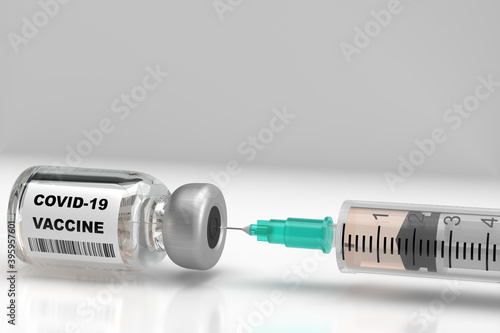 Research and development of covid-19 vaccine in laboratory, 3D rendering illustration