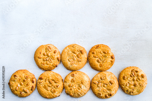 Cookies on the white background, sweet pastry dessert