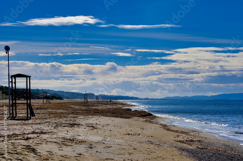 Winter panorama on the beach of Castagneto Carducci Tuscany Italy