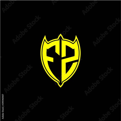 the initial letter of the shield logo F Z is yellow. Free Download the initial letter of the shield logo F Z is yellow. - GFXLoad