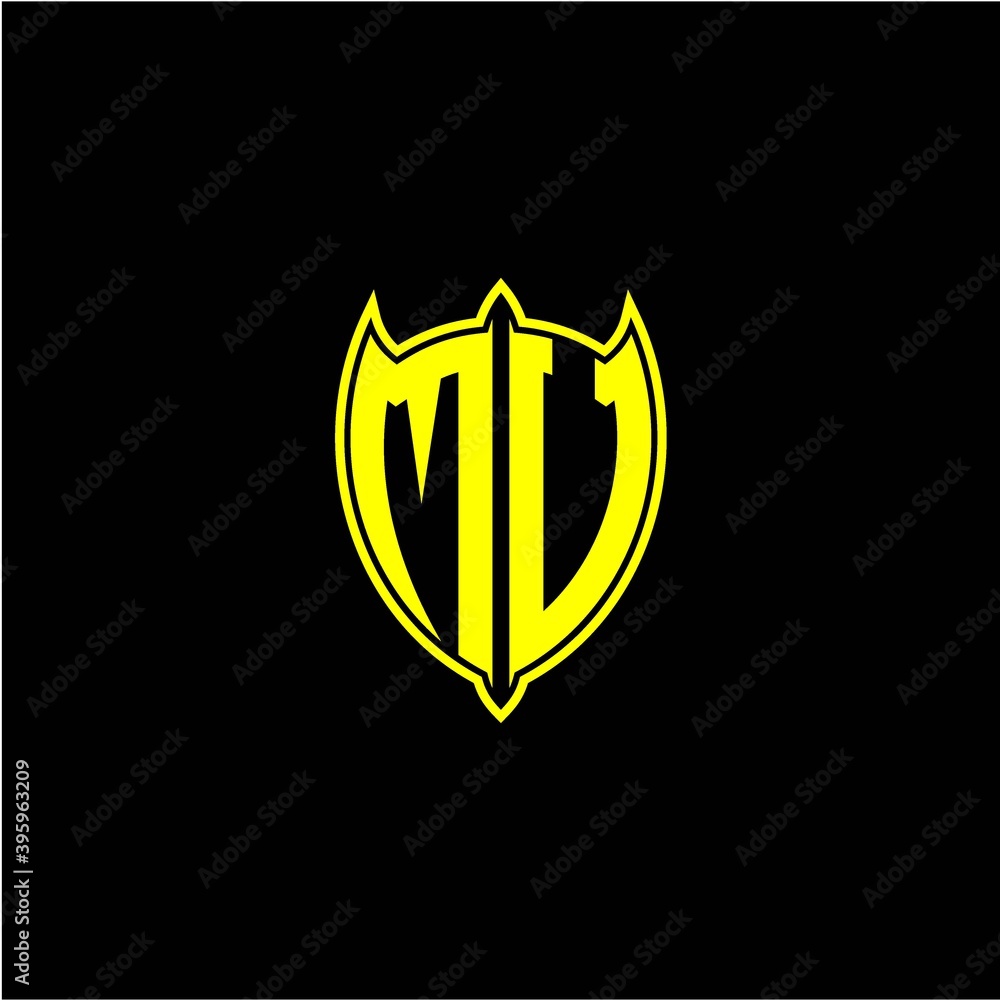 the initial letter of the shield logo M V is yellow. the initial letter of the shield logo M V is yellow.