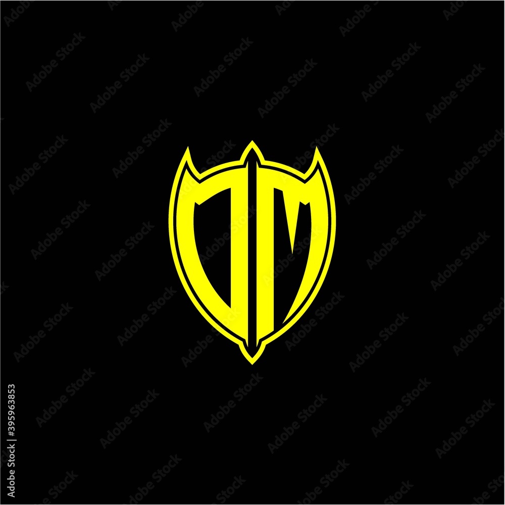 the initial letter of the shield logo O M is yellow. the initial letter of the shield logo O M is yellow.