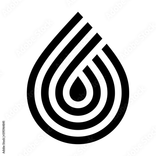 Water drop symbol, black sign for logo, vector illustration 10eps