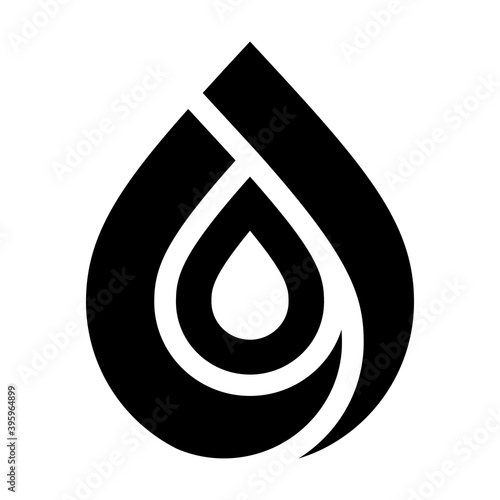 Water drop symbol, black sign for logo, vector illustration 10eps