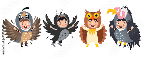Funny Children Waering Animal Costumes