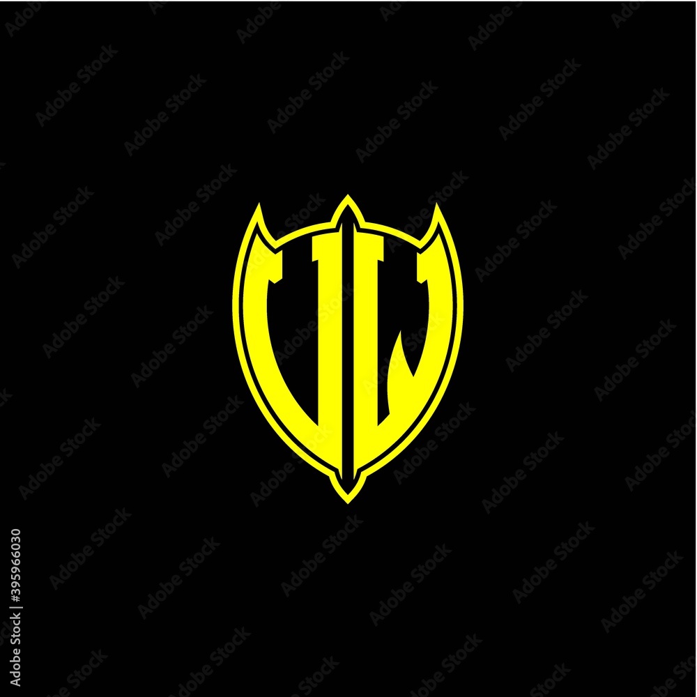 the initial letter of the shield logo V W is yellow. the initial letter of the shield logo V W is yellow.