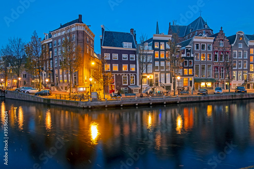 Cityscenic at the Keizersgracht in Amsterdam the Netherlands at night