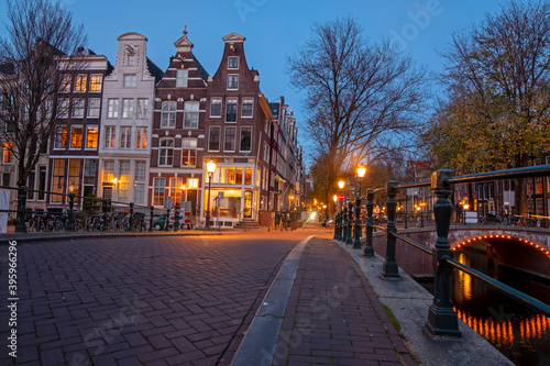 Cityscenic at the Keizersgracht in Amsterdam the Netherlands at night