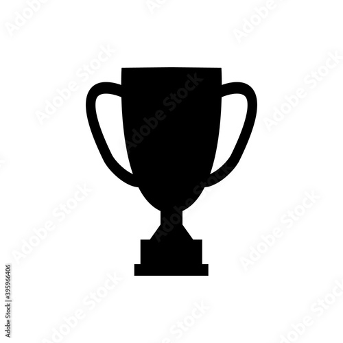 Trophy icon. Winner black symbol. Cup silhouette. Sport outline sign. Vector illustration isolated on white
