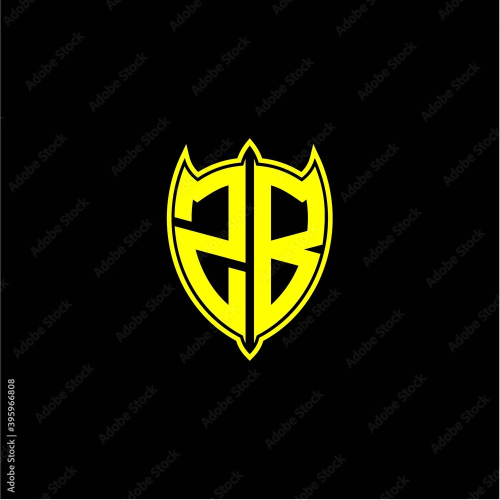 the initial letter of the shield logo Z B is yellow. the initial letter of the shield logo Z B is yellow.