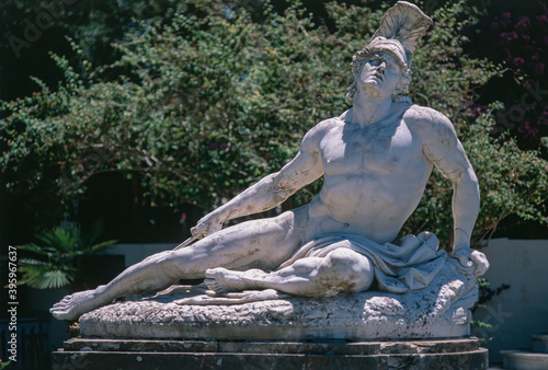 Corfu, Greece - 08/10/2001: Statue of Archilles