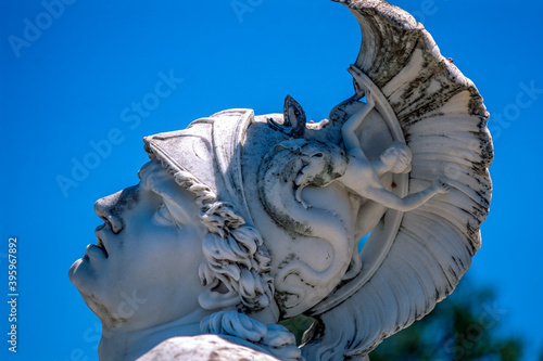 Corfu, Greece - 08/10/2001: Archilles head in pain
