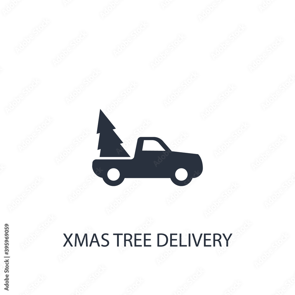 Xmas tree in car icon