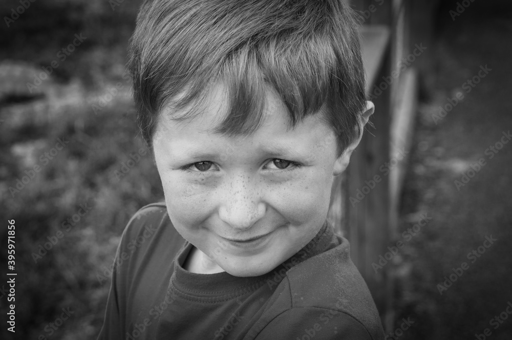 Grandson giving me that smile which says, I'm up to something no good! At our house in Windsor NY in Broome County Grandson giving me that smile which says, I'm up to something no good! At our house in Windsor NY in Broome County