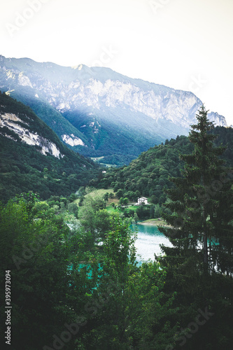 Lake Lago di Tenno at Tenno in Trentino  Italy.