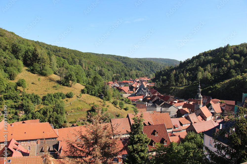 Blick von Schloss Stolberg auf die Stadt