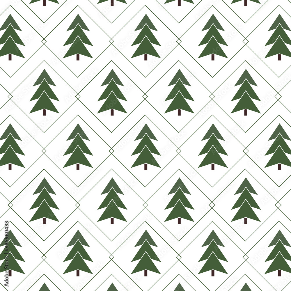Seamless pattern of Christmas tree
