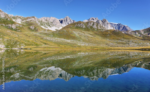 Fototapeta Naklejka Na Ścianę i Meble -  Chardonnet lake near Tignes Ski resort, France