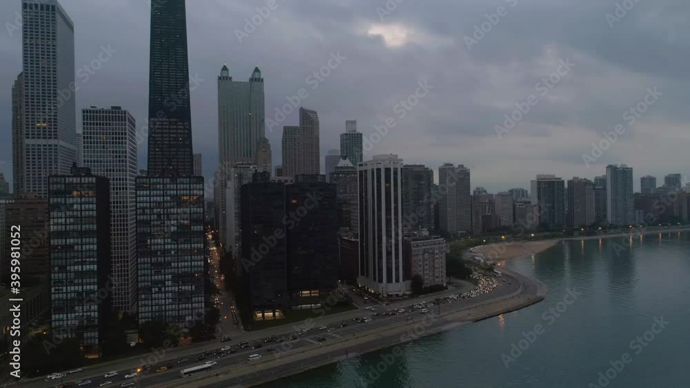 Drone Aerial View Downtown Chicago Illinois Lakeside Aerial Drone Aerial View Downtown Chicago Illinois Lakeside Aerial