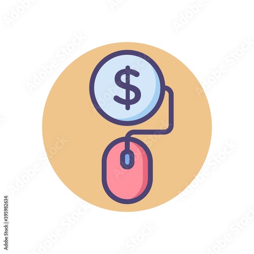 Pay per click, ppc icon. Online ads, digital marketing concept.