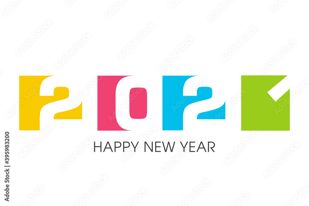Happy new year 2021 Text Design vector. Happy new year 2021 Text Design vector.