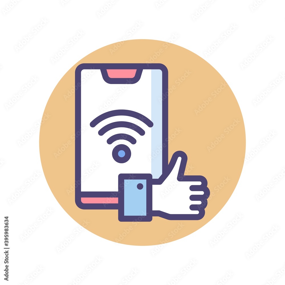 Mobile wifi icon. Connecting to internet, using social media concept. Mobile wifi icon. Connecting to internet, using social media concept.