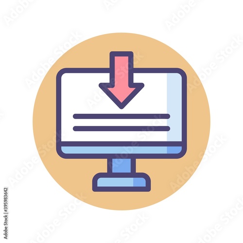 Website landing page icon in flat design style.