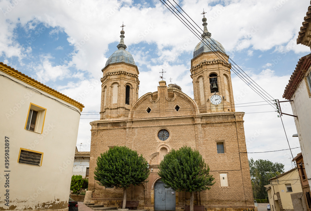 Parish Church of the Holy Trinity in Alcala de Ebro, province of Zaragoza, Aragon, Spain