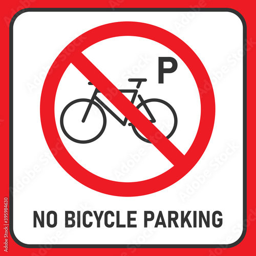 No bicycle parking sign, Isolated illustration images.