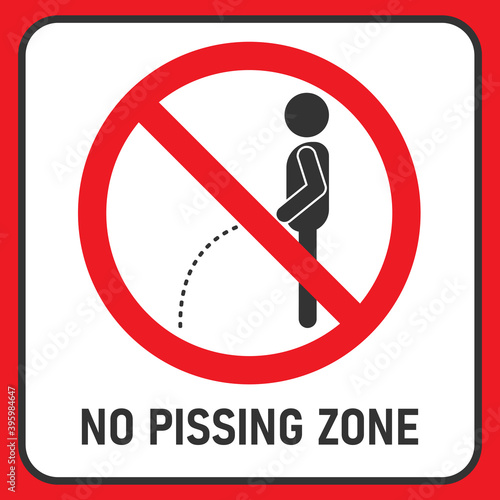 No pissing zone sign, Isolated illustration images.