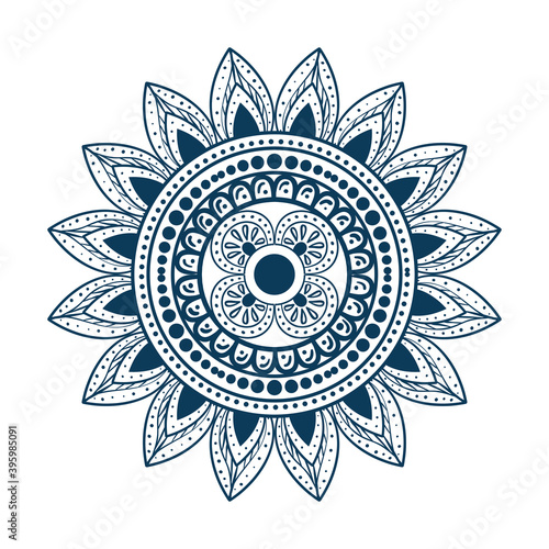 monochrome ethnic mandala decoration icon vector illustration design