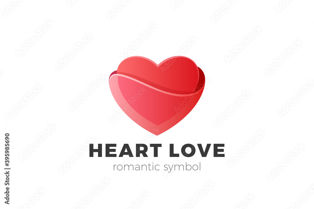 Heart Logo Love symbol design vector template. Valentines Day greeting card concept. Cardiology Charity Logotype icon.