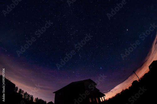 Countryside House in the Starry Night