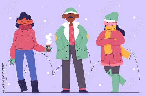 people wearing cozy winter clothes