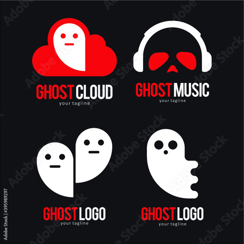 Ghost logo icon symbol template design