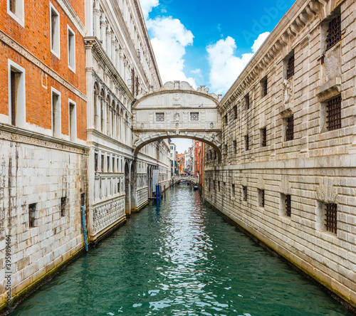 Bridge of Sighs on Canal Rio di Palazzo. Venice, Italy.